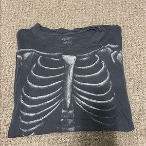 American Eagle Outfitters Black Graphic Ribcage Tee